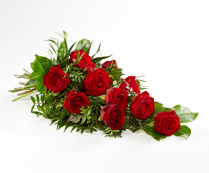Trauerstrauß aus roten Rosen